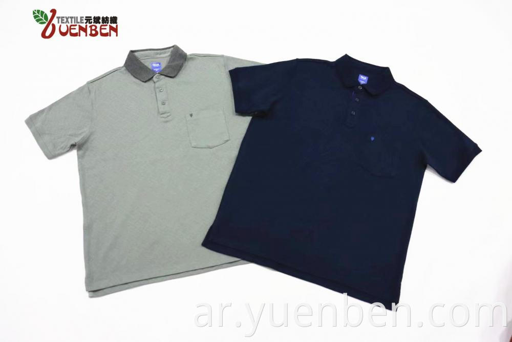 65%Poly 35%Cotton Solid Jacquard Short Sleeve